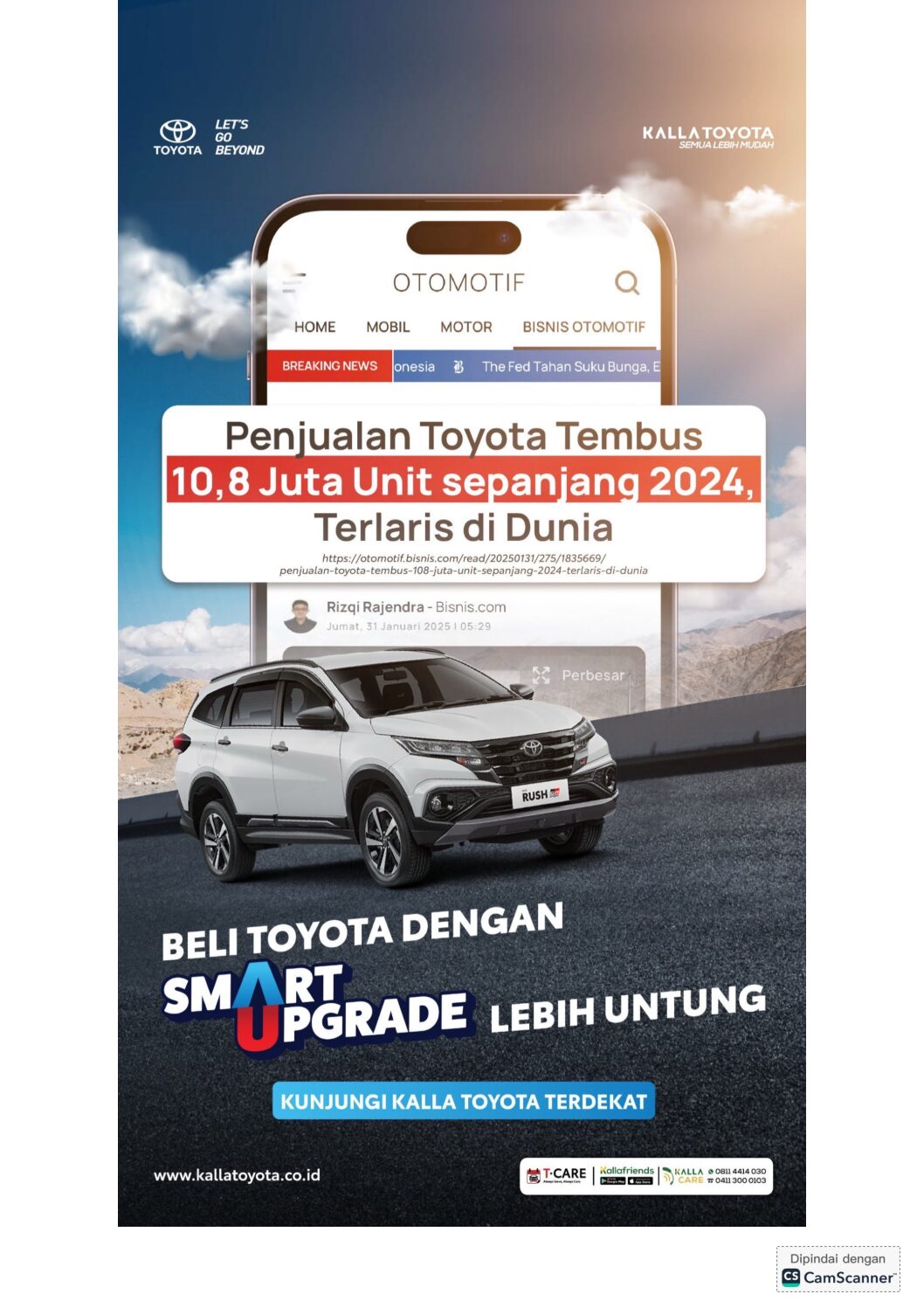 Penjualan Toyota Tembus 10.8 Juta Unit Sepanjang 2024, Terlaris di Dunia